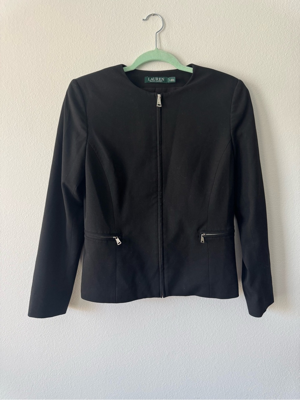 Ralph Lauren Black Zip-Front Women's Blazer jacket